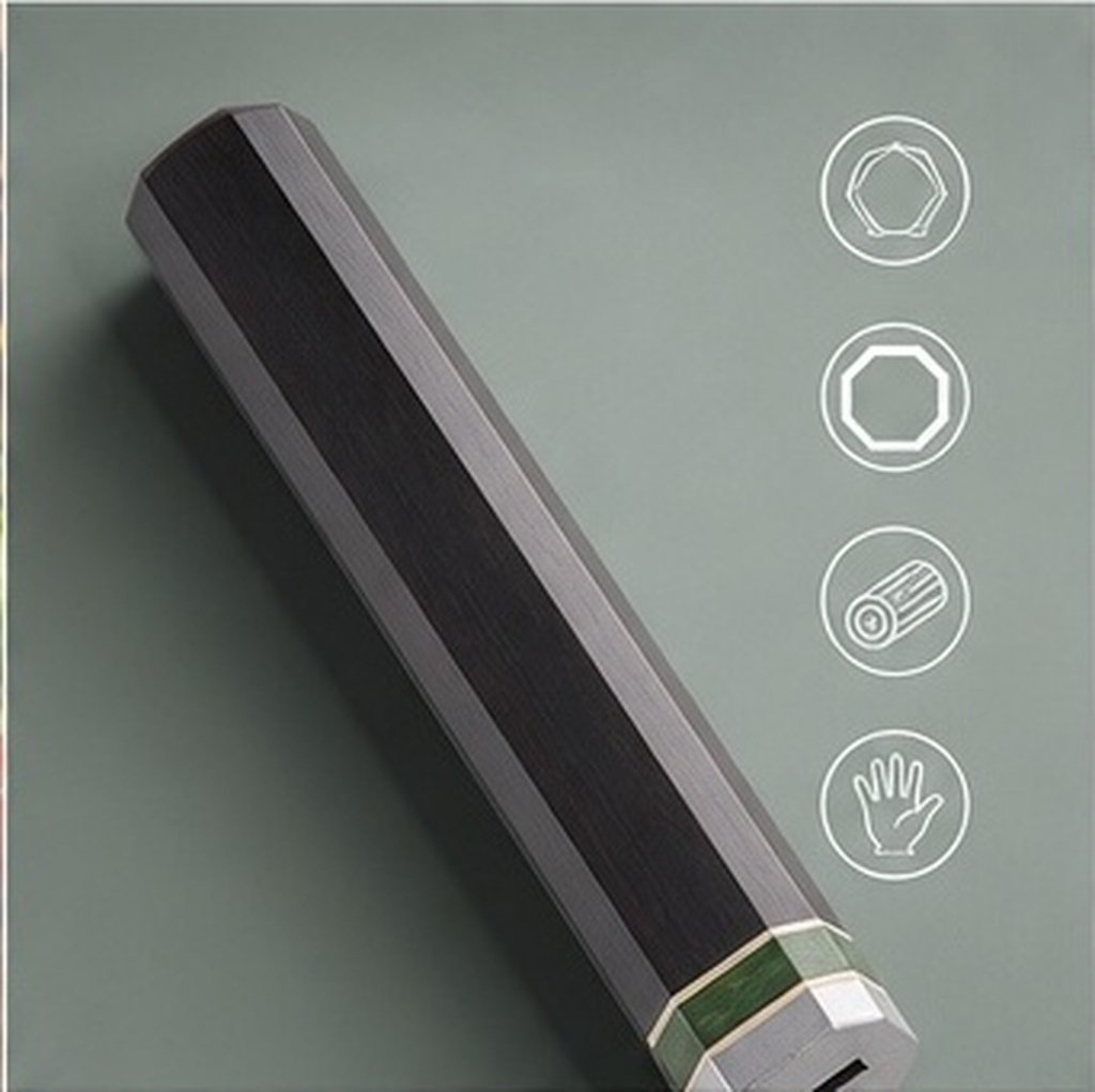 Japanese Knife - 일본식 팔각형 흑단 나무 칼 손잡이,