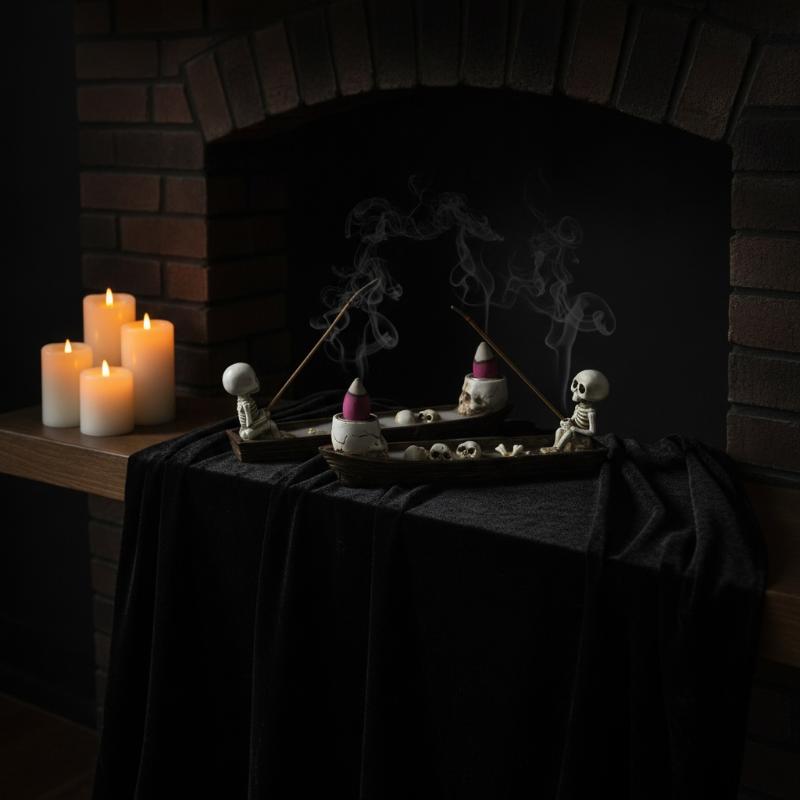 Incense Holder - 해골 모양 보트 향꽂이, 독특한 레진