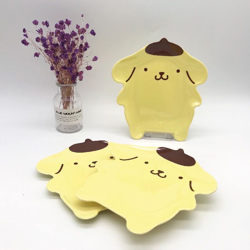귀여운 폼폼푸린 모양의 접시, 사랑스러운 노란 강아지  - Japanese Snacks 리뷰 및 가격