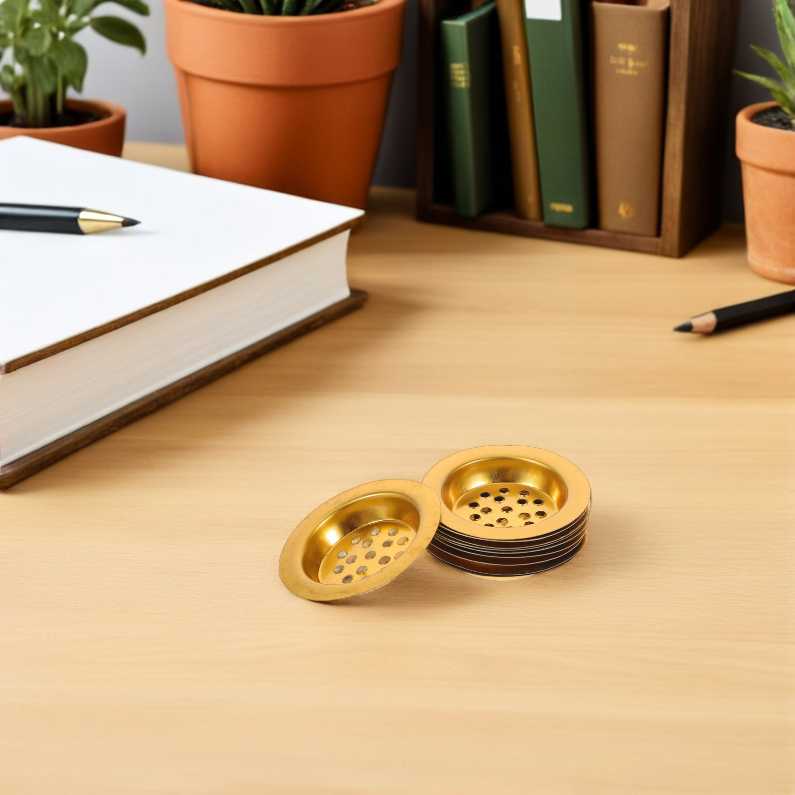 10개입 향로 받침대, 금색, 구멍이 뚫린 철제 컵,  - Incense Holder 리뷰 및 가격