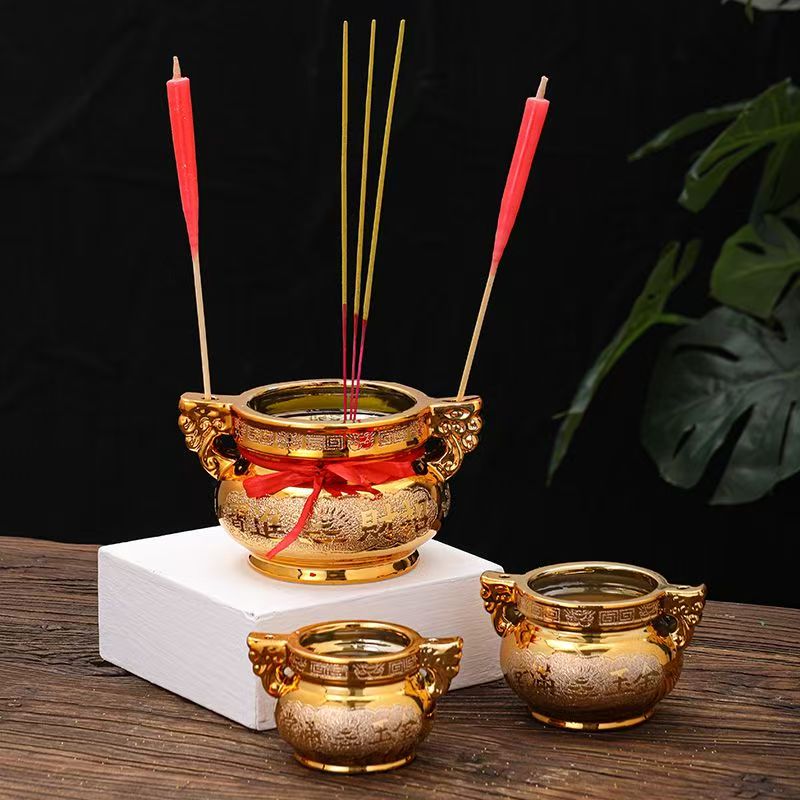황금 세라믹 향로와 캔들 홀더, 가정 기도, 불상 예배 - Incense Holder 리뷰 및 가격
